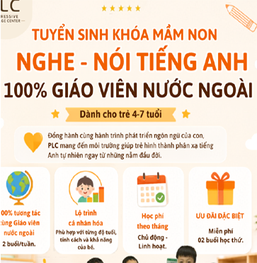 TUYỂN SINH KHÓA MẦM NON NGHE NÓI VỚI GIÁO VIÊN NƯỚC NGOÀI (4-7 TUỔI)