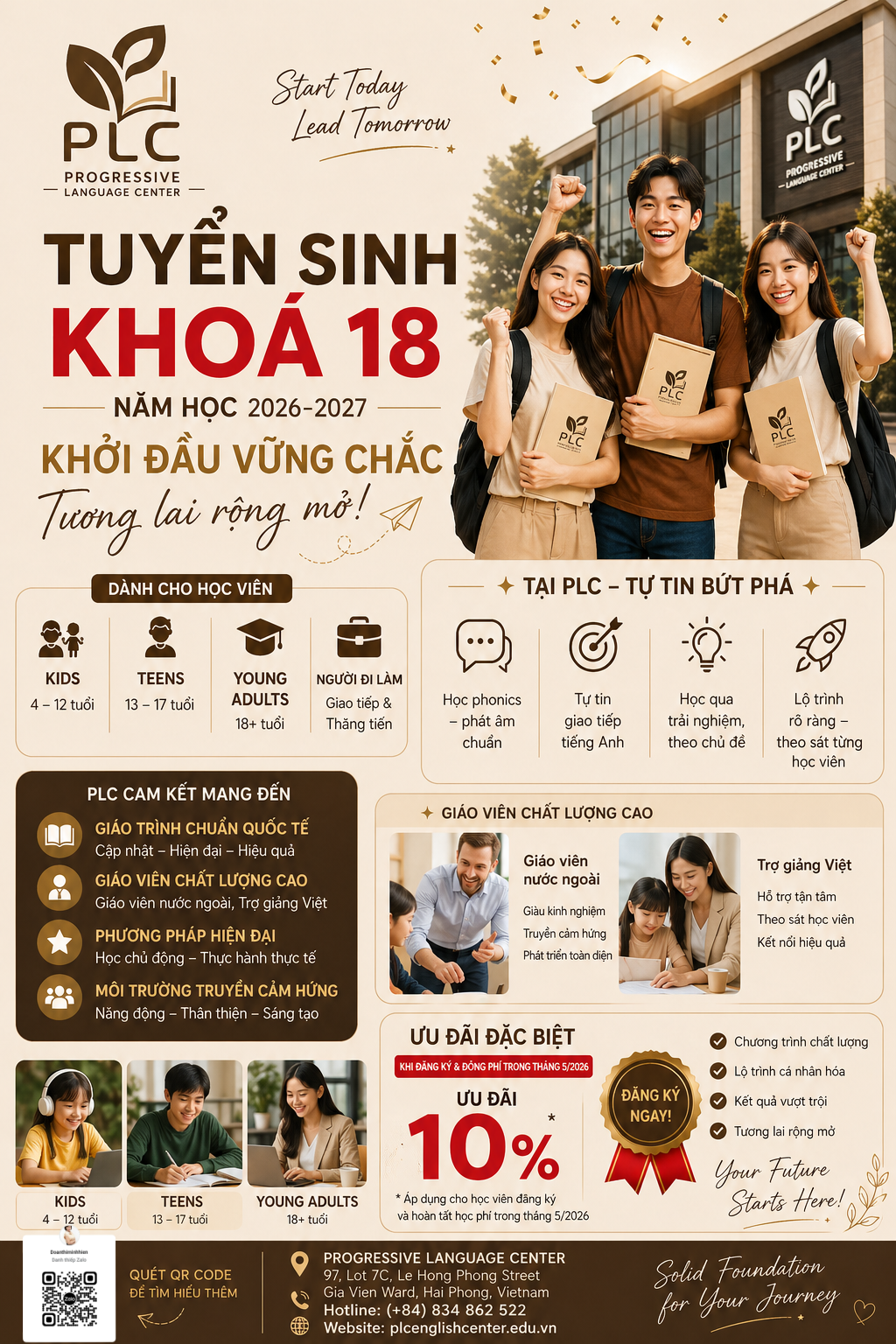 🎓 PLC TUYỂN SINH KHOÁ 18 – NĂM HỌC 2026–2027