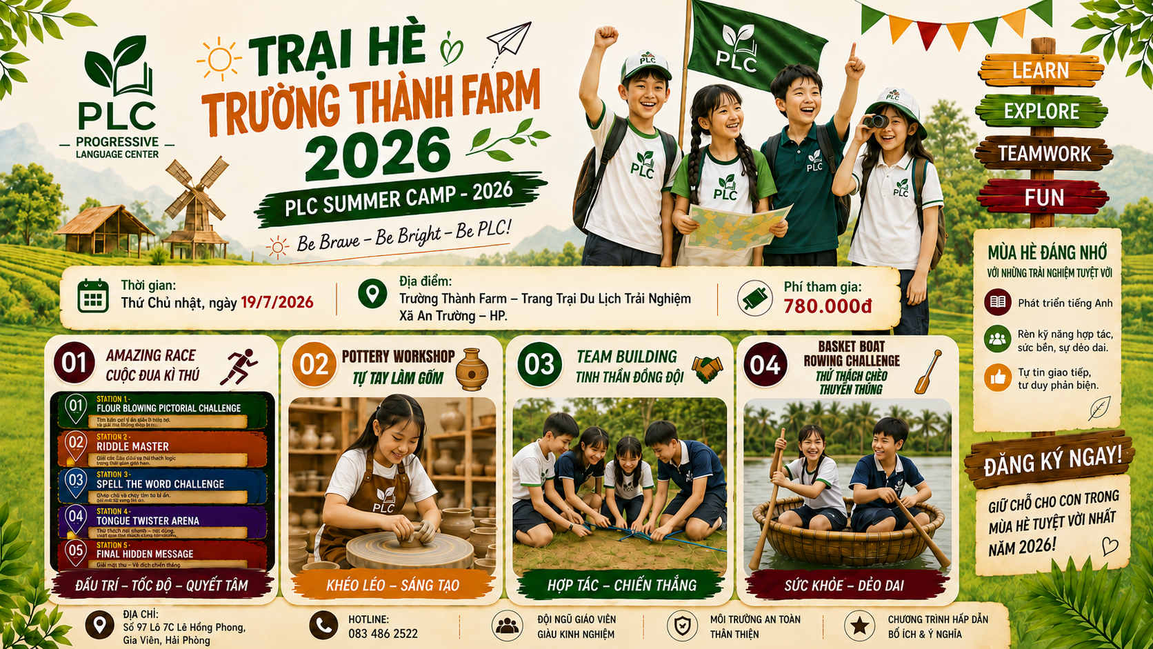 TRẠI HÈ PLC 2026 – HÈ NĂNG ĐỘNG, HỌC MÀ CHƠI – CHƠI MÀ HỌC! 
